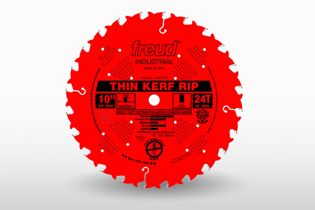 Freud 10” 24-Tooth Industrial Rip Blade-Thin Kerf