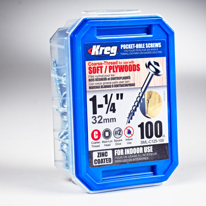 Kreg 8 X 1 14” Pocket Hole Screws Coarse Thread 100 Ct The