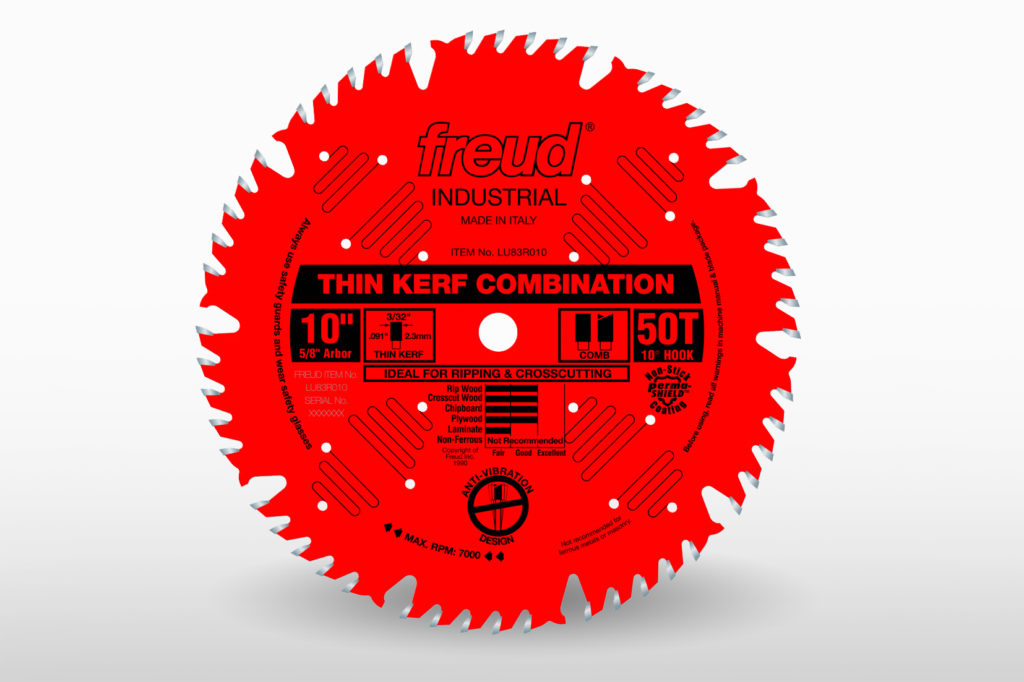 Freud 10” Industrial Coated Combination Blade-Thin Kerf