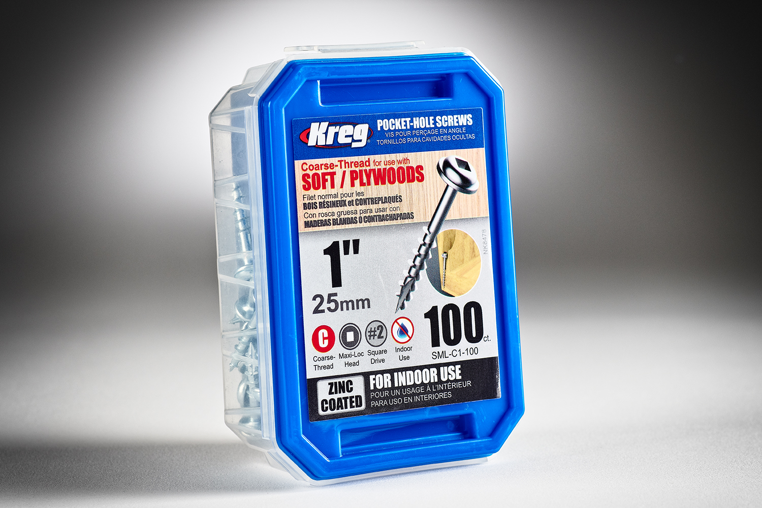Kreg #7 x 1 Pocket Hole Screws, Coarse-Thread, 100 ct. SPS-C1-2