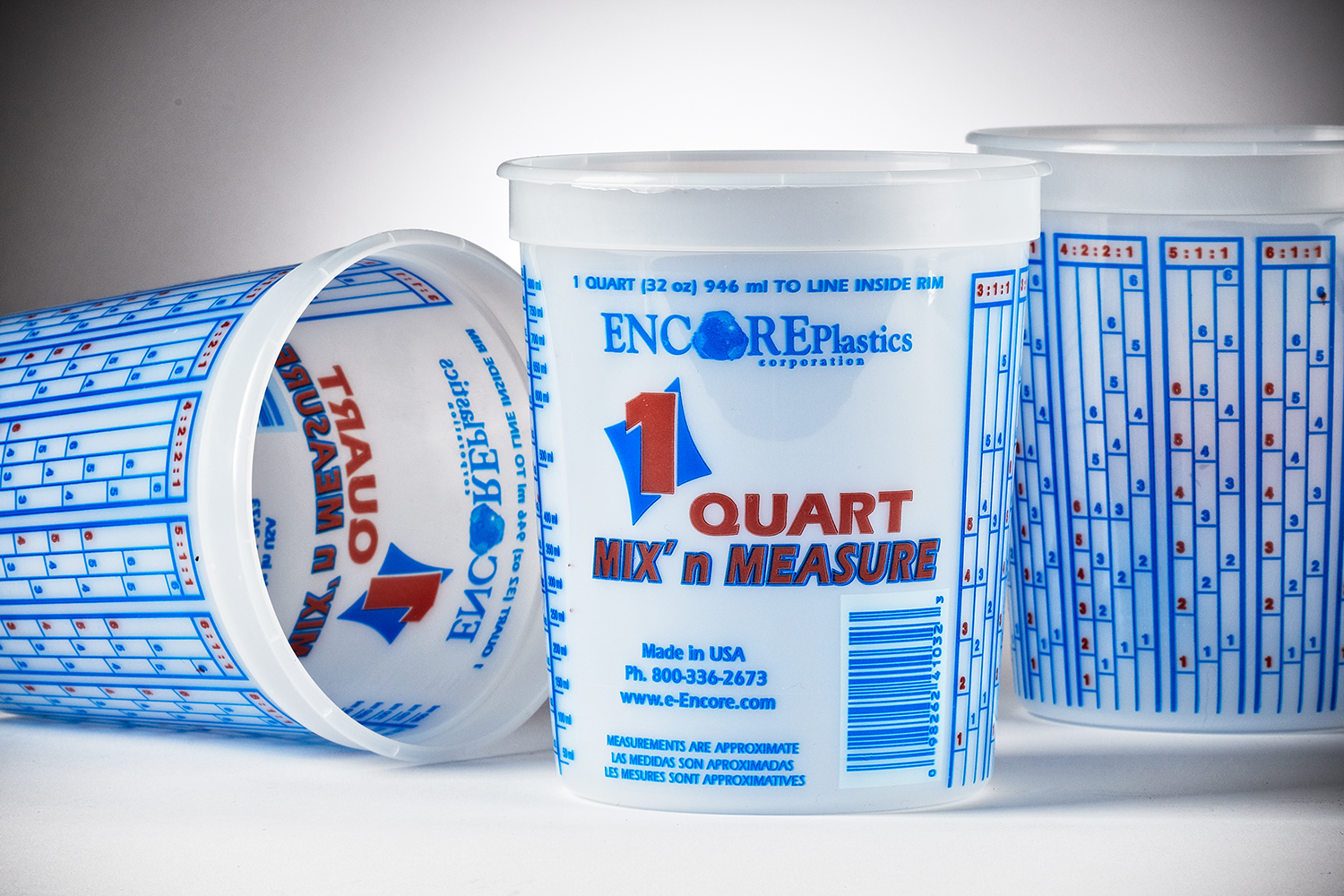 1-Pint Encore Plastics 41017 Mix N Measure Plastic Container