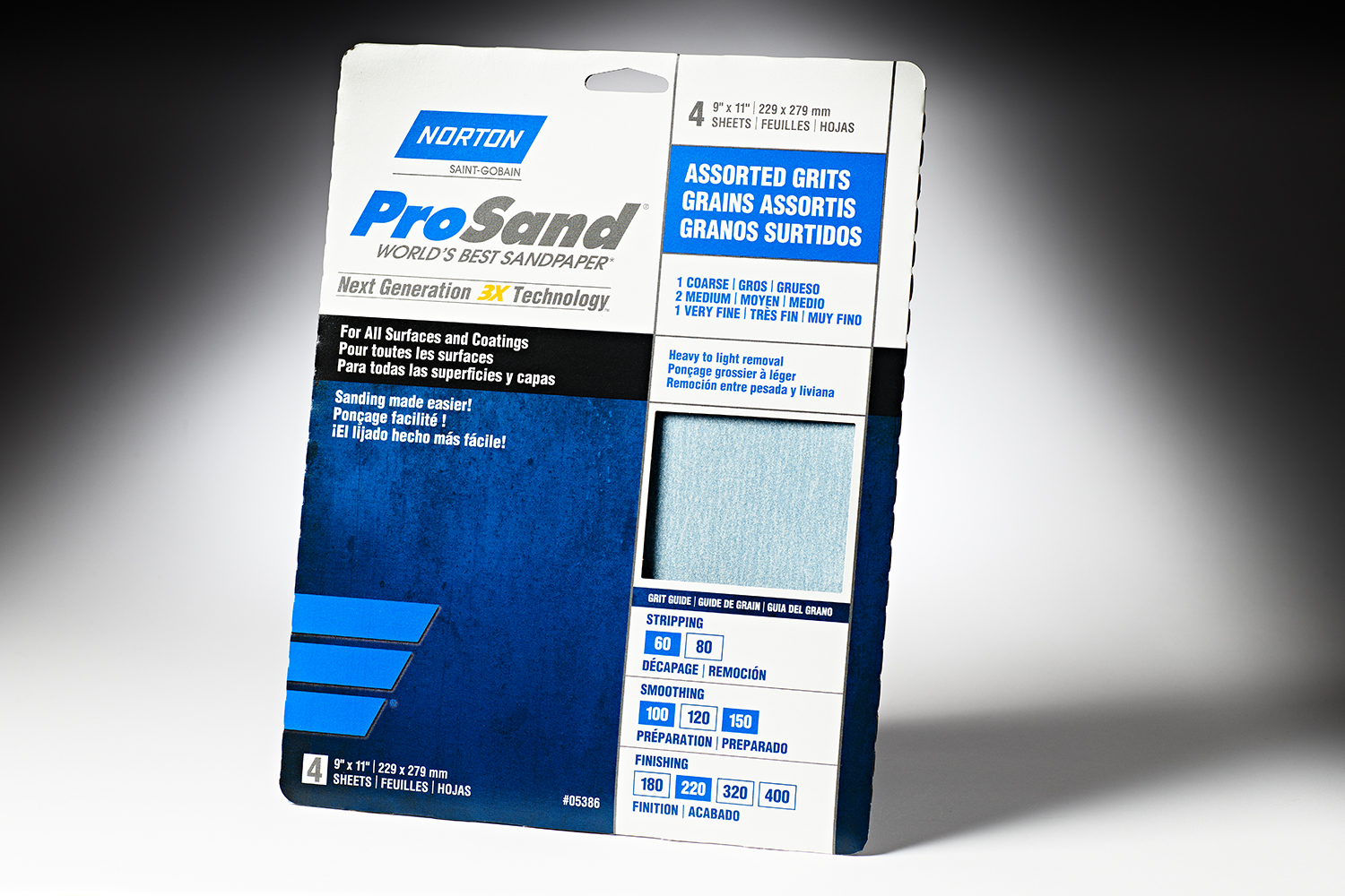 Norton 3x ProSand 9” x 11” Sanding Sheets Assortment Pack