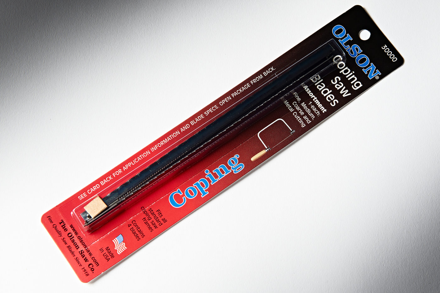 Olson 4pk Coping Saw Blades 6-1/2″ Long | The Woodsmith Store
