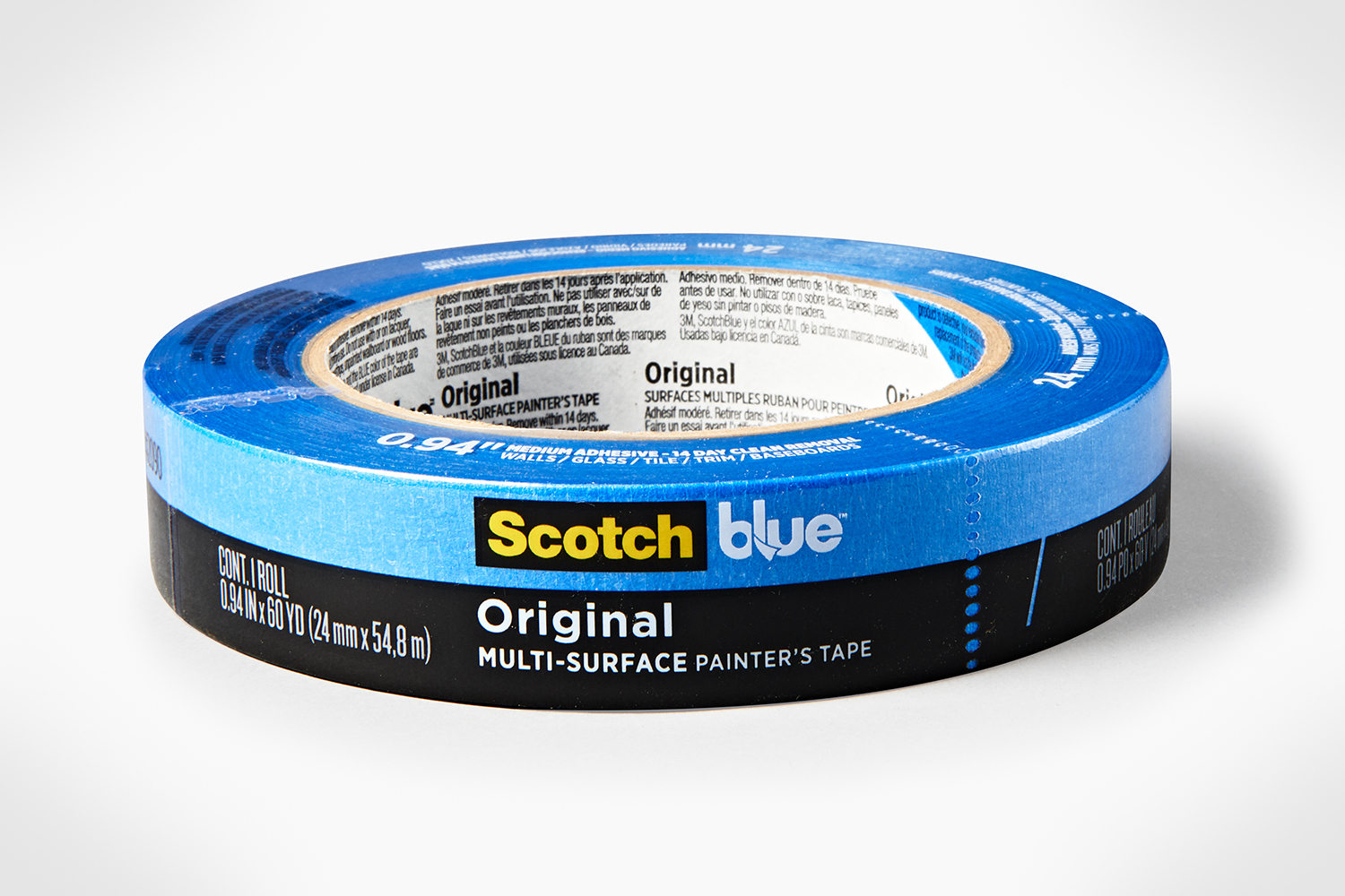 3M Scotch 2090 Blue Masking Tape-1 inch x 60 Yrd Roll