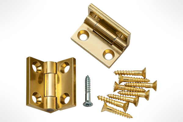Brusso Solid Brass Small Box Stop Hinges